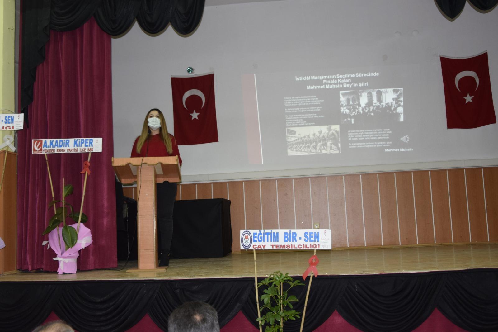 Çay’da İstiklal Marşımızın Kabulü ve Mehmet Akif Ersoy’u Anma Günü Etkinliği