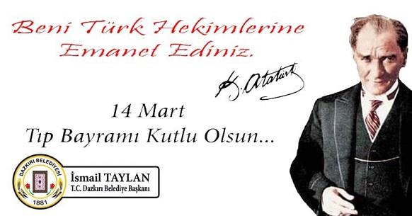 Başkan İsmail Taylan’ın 14 Mart Tıp Bayramı mesajı