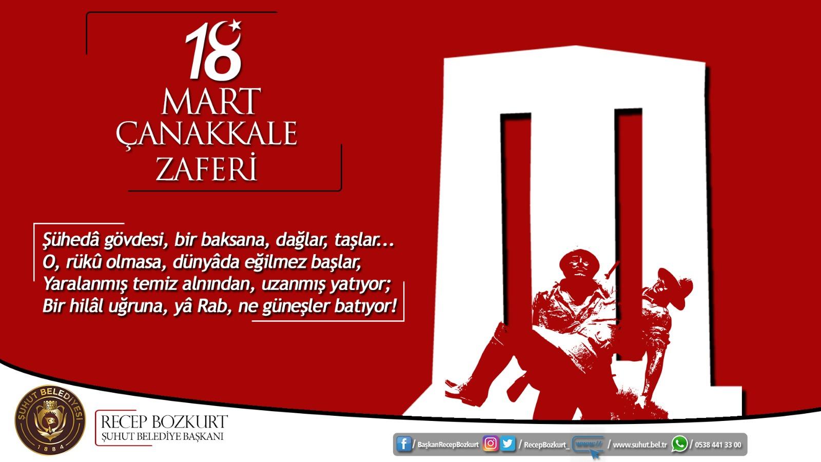 Başkan  Bozkurt'tan 18 Mart Şehitleri Anma Günü mesajı