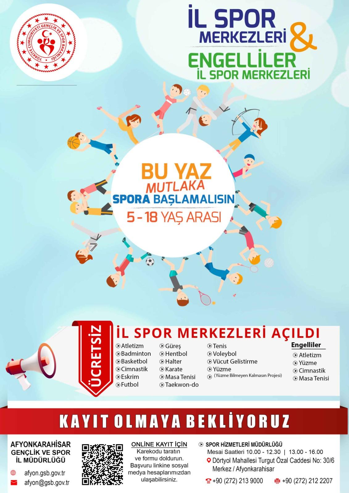 İL SPOR MERKEZLERİNE KAYITLAR BAŞLADI