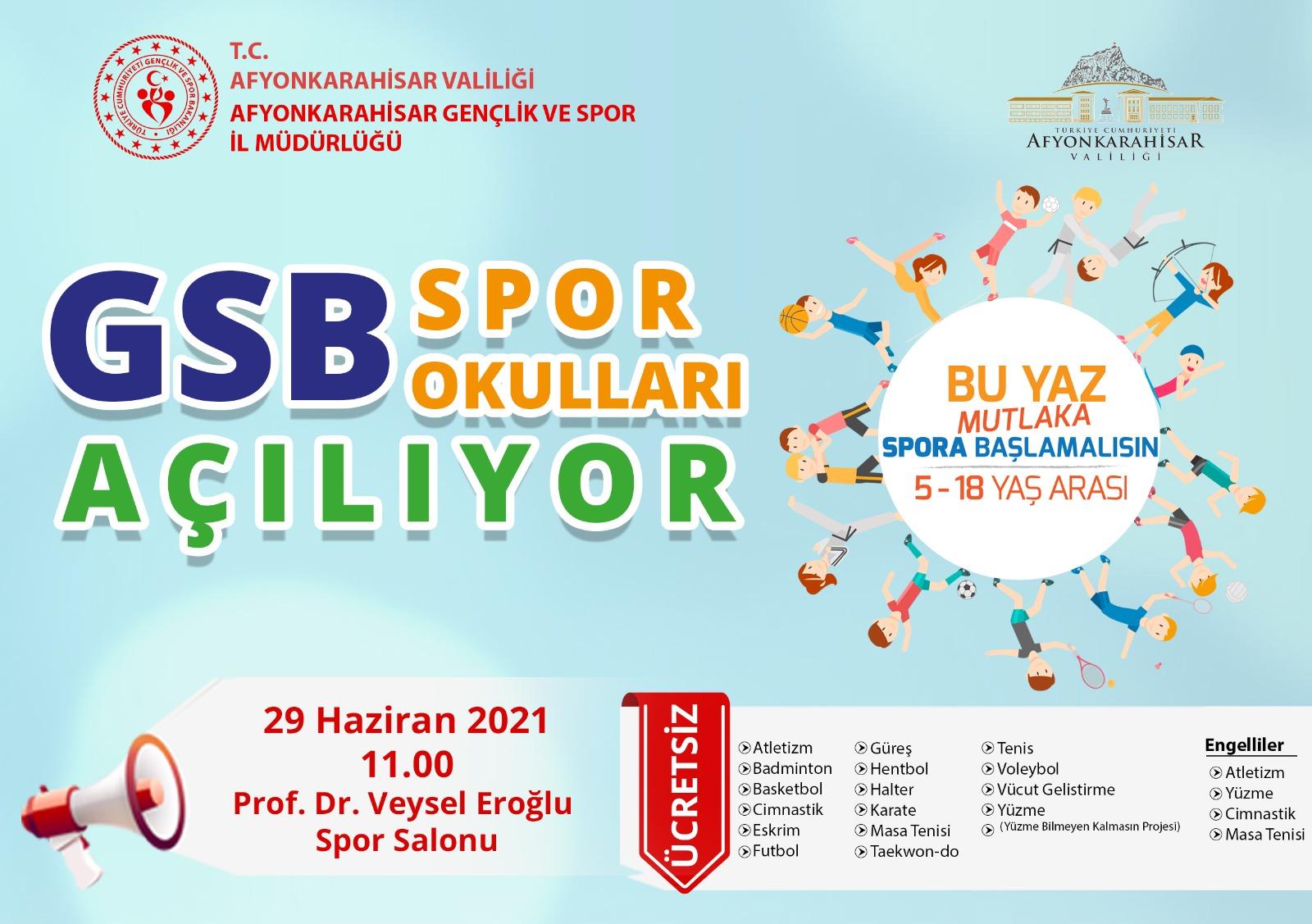 GSB SPOR OKULLARI AÇILIYOR