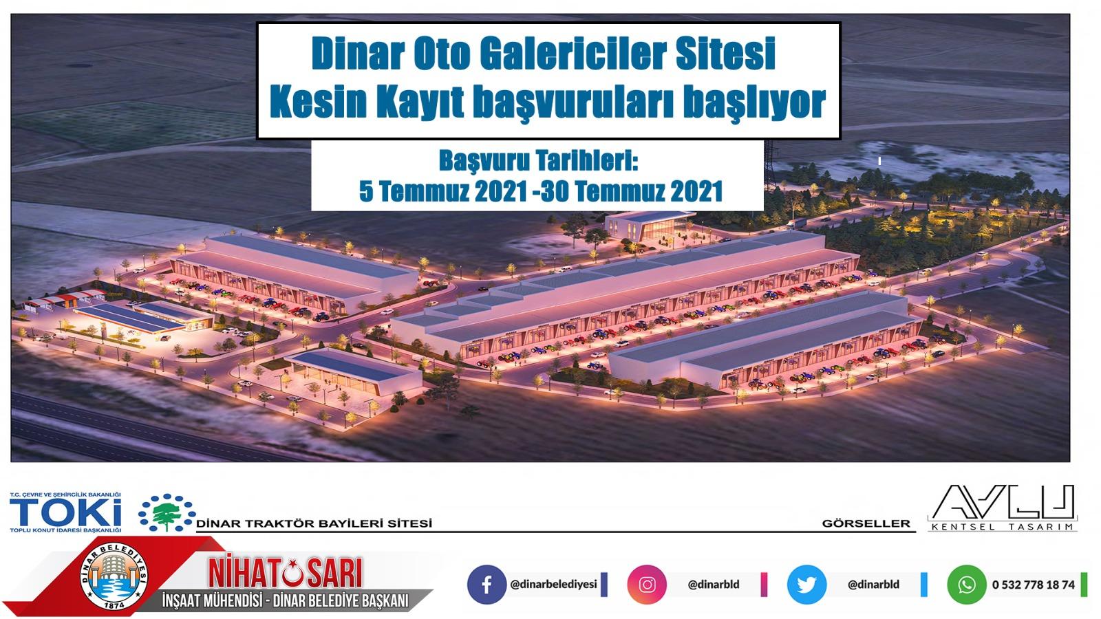 Dinar Oto Galericiler Sitesi Kesin Kayıt başvuruları başlıyor