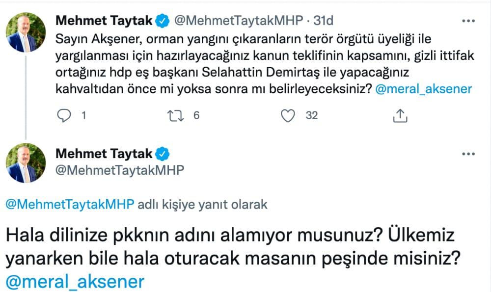 MHP'li Taytak’tan İYİ Parti Lideri Akşener’e gönderme