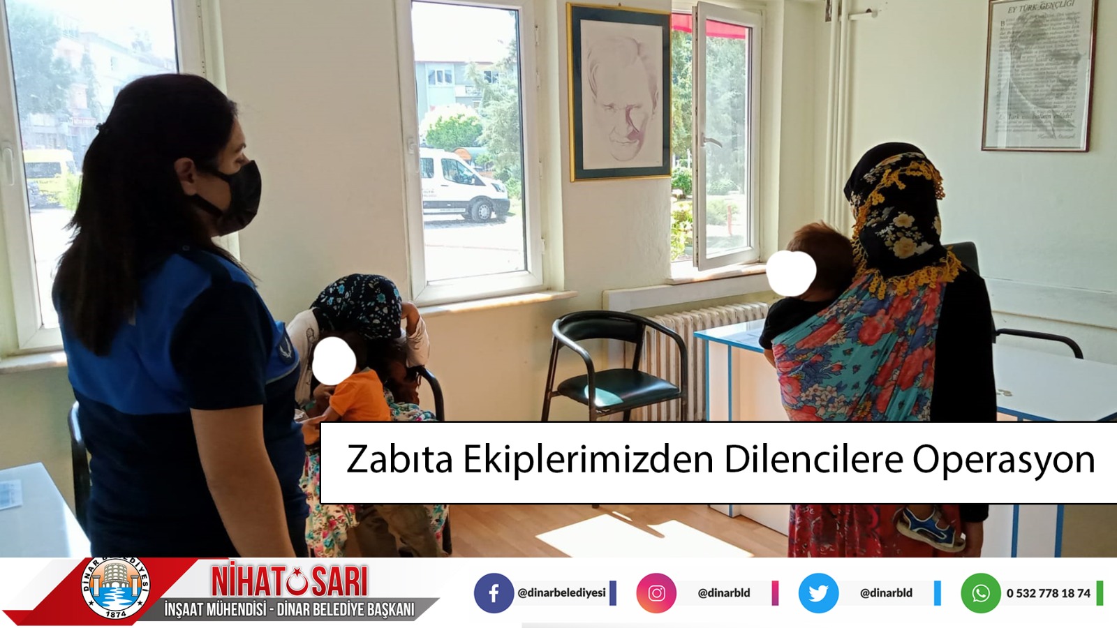 Dinar Belediyesi Zabıta ekipleri dilencilere operasyon düzenledi