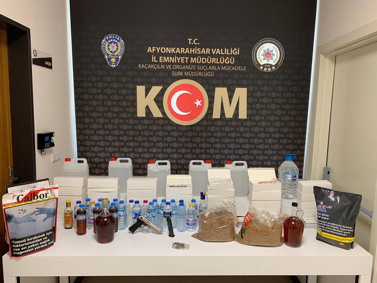 Afyon'da kaçak alkol operasyonu: 1 gözaltı