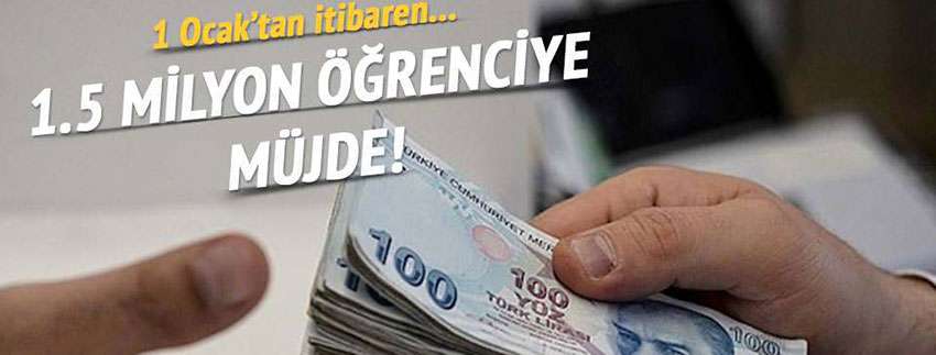 1.5 milyon öğrenciye müjde