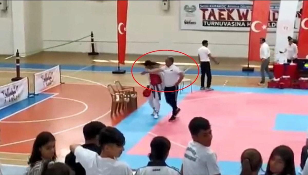 Tekvando antrenörü elenen sporcuya tokat attı