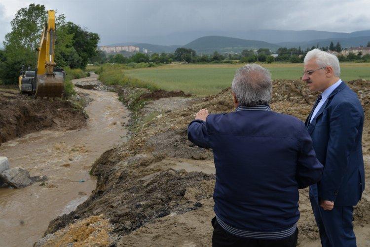 Vali Kılıç, taşkın sonrası çalışmaları yerinde inceledi