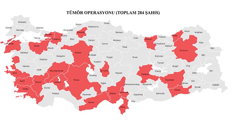 'Tümor' operasyonunda 215 gözaltı!