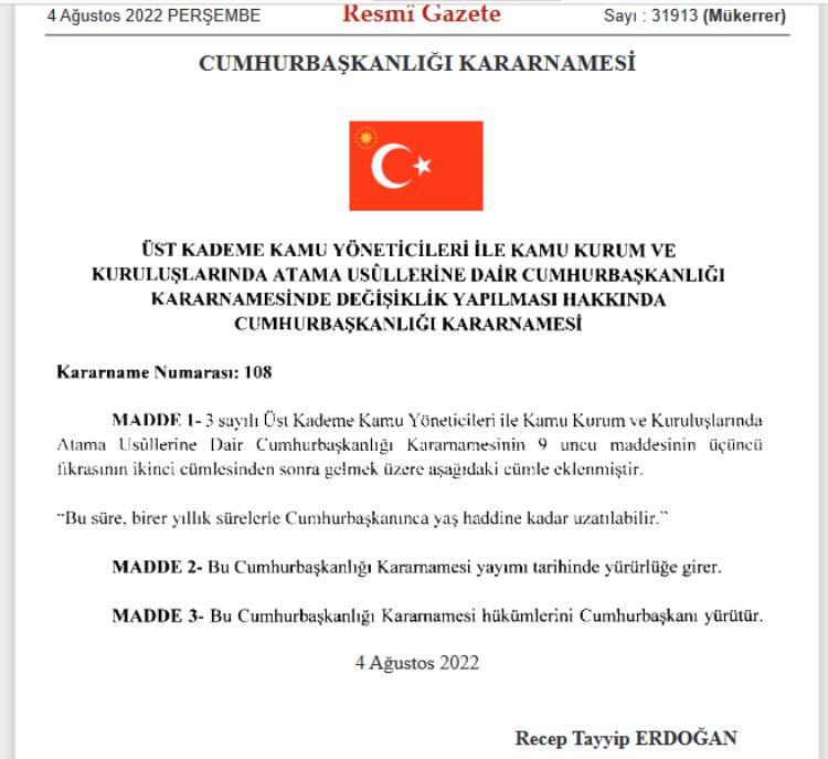 Genelkurmay'ın görev süresine ayar