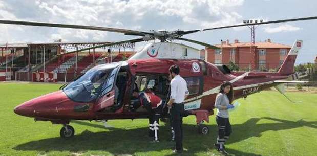 Gurbetçiye ambulans helikopter desteği