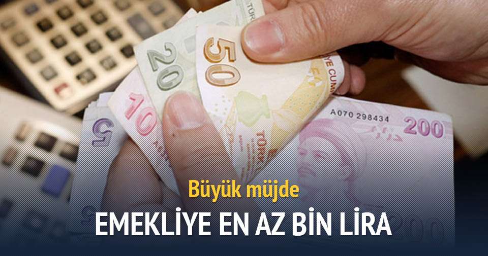 İşçi emeklisine en az bin lira