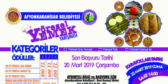 YÖRESEL YEMEK YARIŞMASI 22 MART’TA