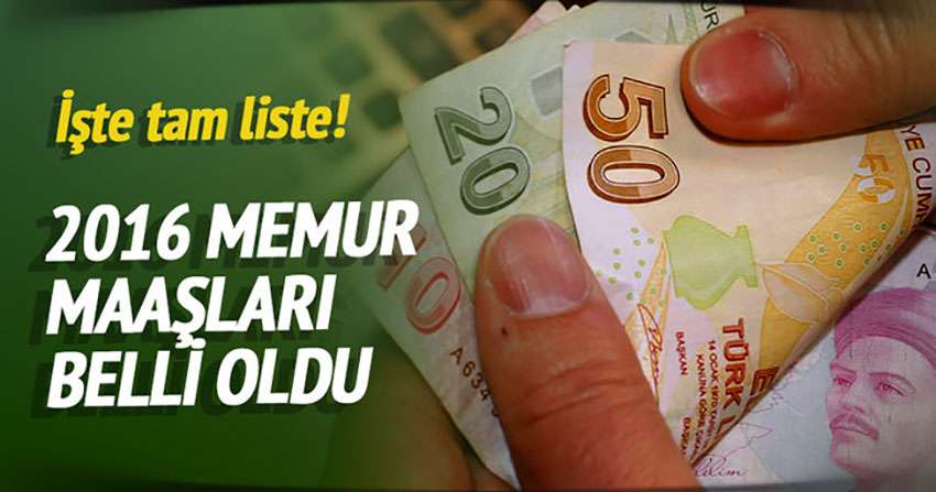 2016 memur maaşları belli oldu