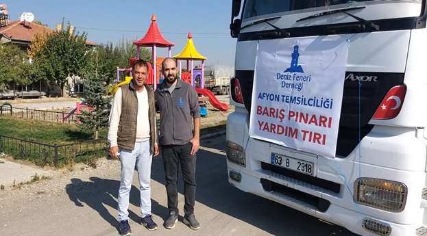 Afyon Deniz Fenerinden Barış Pınarı harekat bölgesine insani yardım
