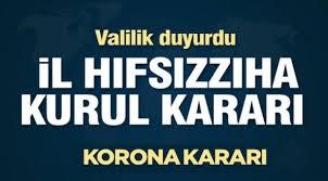 Afyonkarahisar Valiliği Hıfzıssıhha Meclisi Başkanlığı Kararı