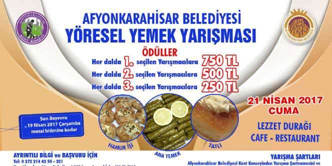 Yöresel yemek yarışması 21 Nisan'da