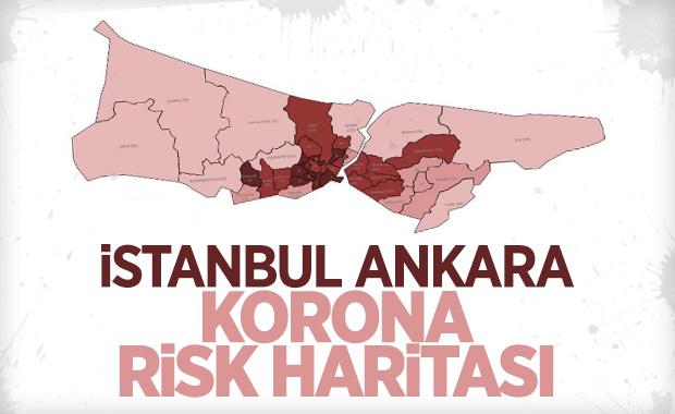 İstanbul ve Ankara'nın korona risk haritası