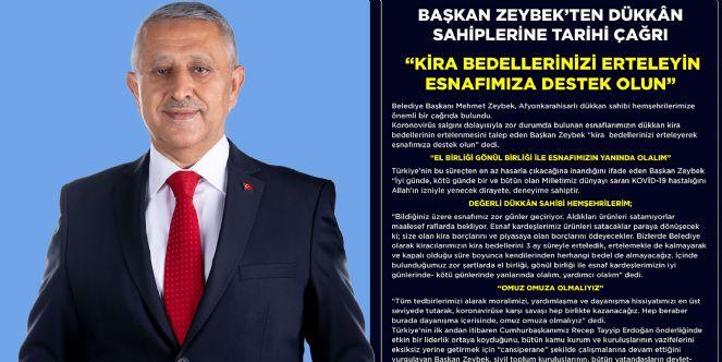 BAŞKAN ZEYBEK´TEN DÜKKÂN SAHİPLERİNE TARİHİ ÇAĞRI