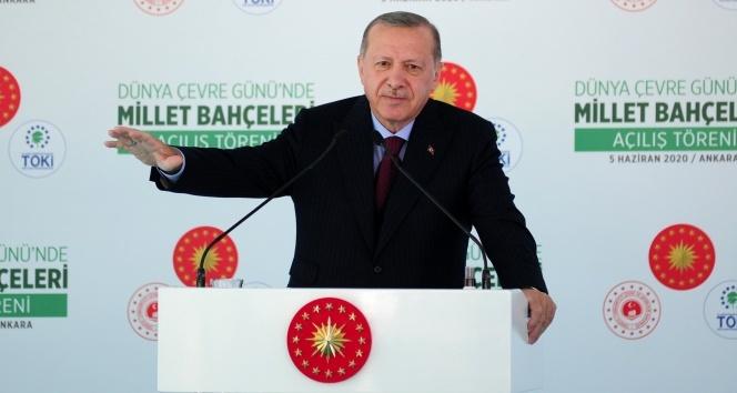 Cumhurbaşkanı Erdoğan, millet bahçelerinin açılışını yaptı