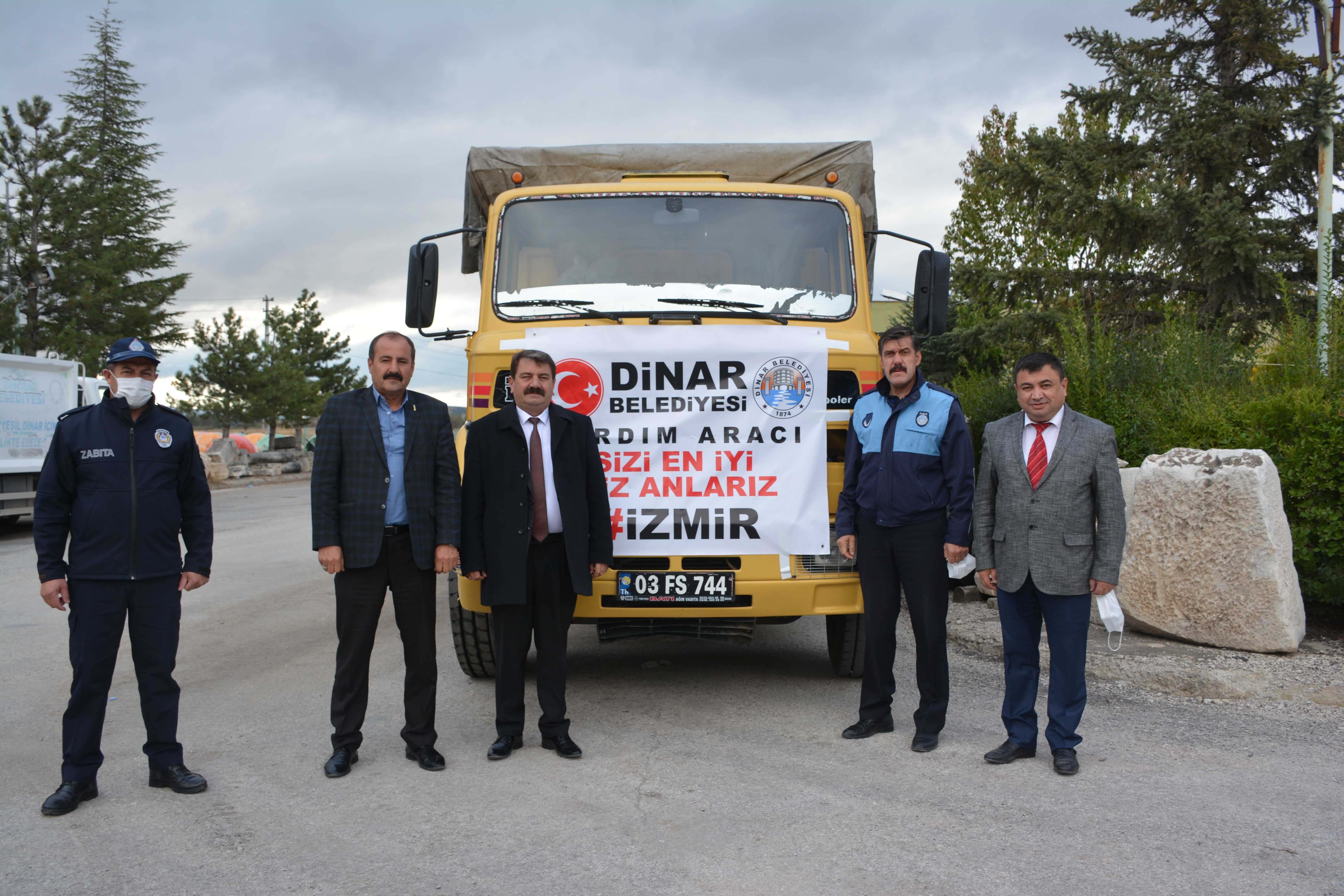 Dinar'dan İzmire yardım kamyonu yola çıktı