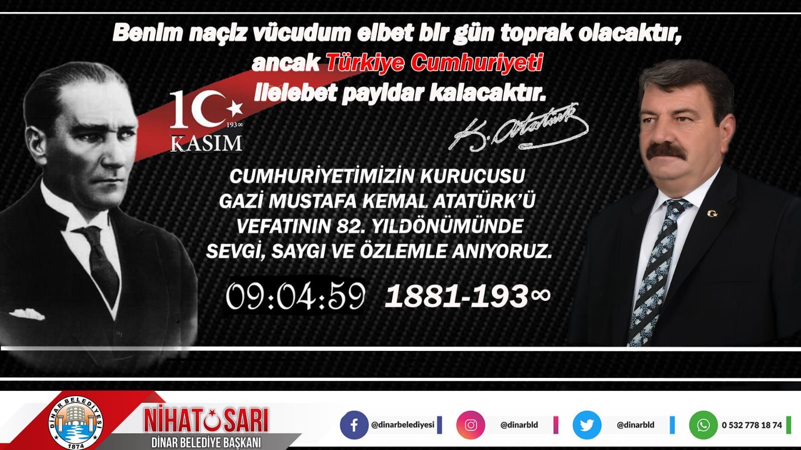 Başkan Sarı dan 10 Kasım Mesajı