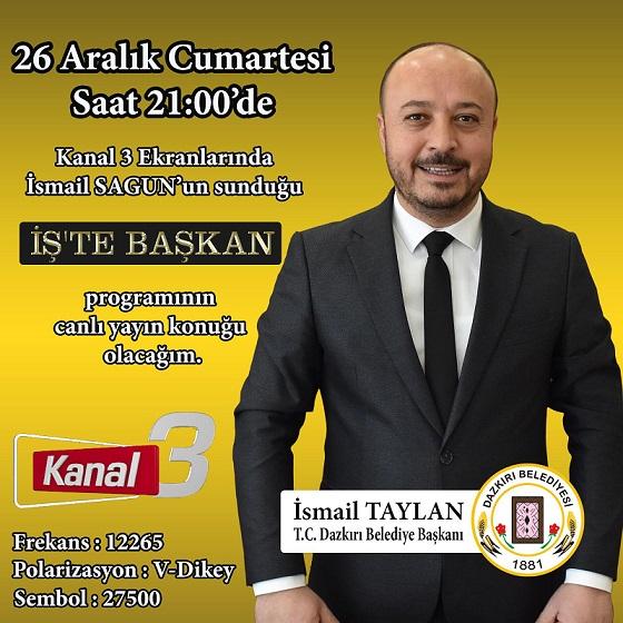  Başkan  Taylan Kanal 3 Ekranlarında